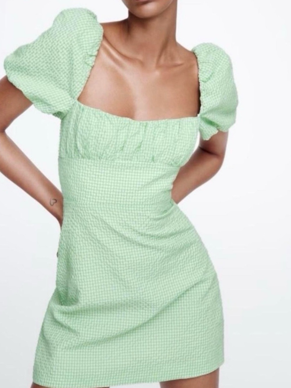 Zara Gingham Mini Dress Size M